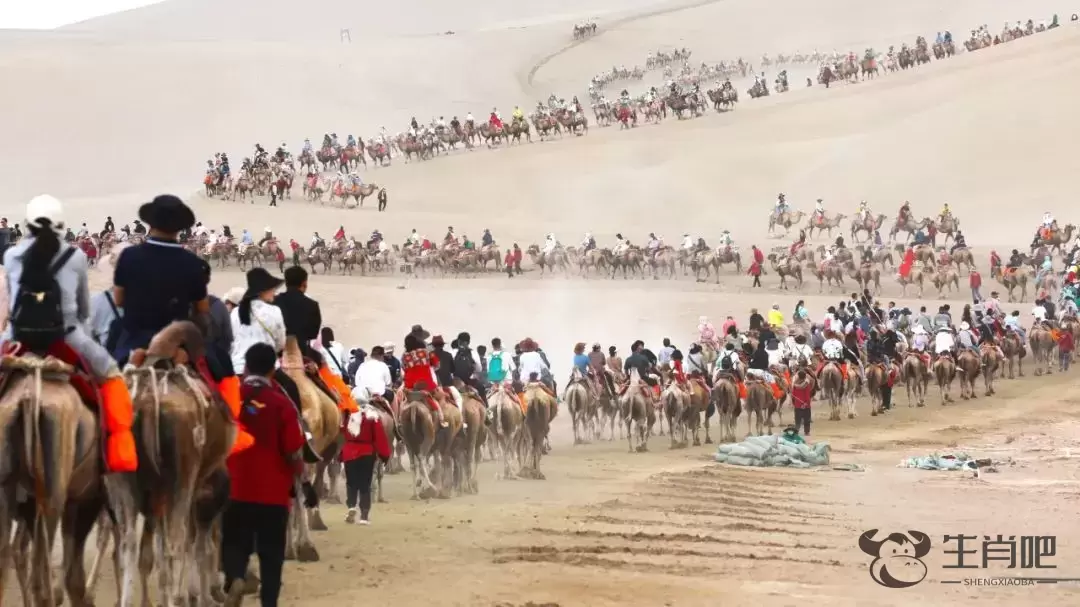 鸣沙山“堵骆驼”了！敦煌旅游火热，铁路部门加开的临客列车趟趟爆满！插图1