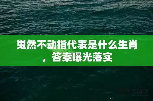 嵬然不动指代表是什么生肖，答案曝光落实插图