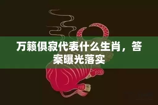 万籁俱寂代表什么生肖，答案曝光落实插图