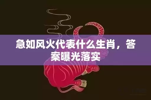 急如风火代表什么生肖，答案曝光落实插图