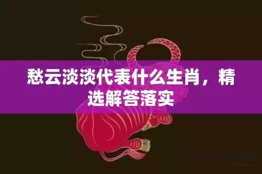 愁云淡淡代表什么生肖，精选解答落实插图