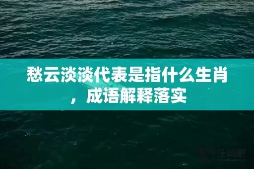 愁云淡淡代表是指什么生肖，成语解释落实插图