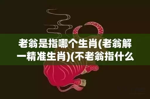 老翁是指哪个生肖(老翁解一精准生肖)(不老翁指什么生肖)插图